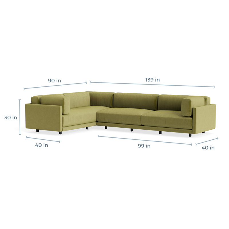 MTO - Canapé modulaire Sunday L, Droite, Velours Loden