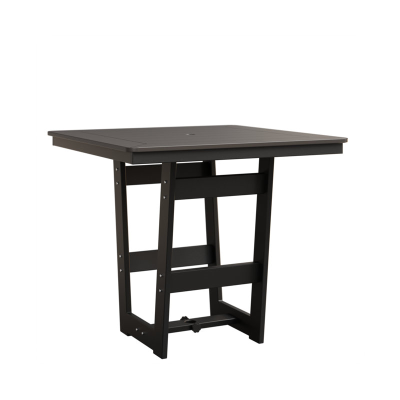 Hudson Outdoor Square Bar Table, Graphite, Matte Black