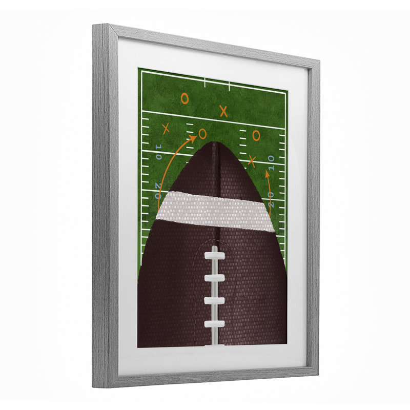 «Football Field Tactics», reproduction encadrée sous verre, design par Jennifer Stith, Farmhouse Grey Under Glass Framed