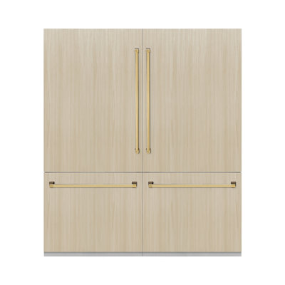 ZLINE Autograph 72 in. Panel Ready Built-In Refrigerator w/ Polished Accents