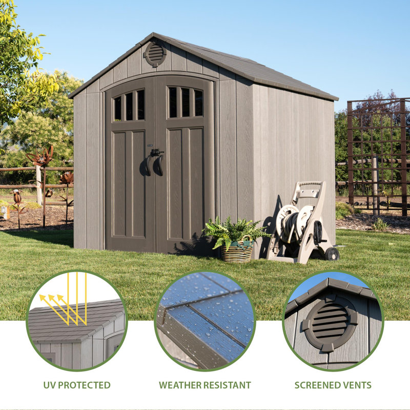 8 Ft. x 7.5 Ft. High-Density Polyethylene (Plastic) Steel Reinforced Outdoor Storage Shed