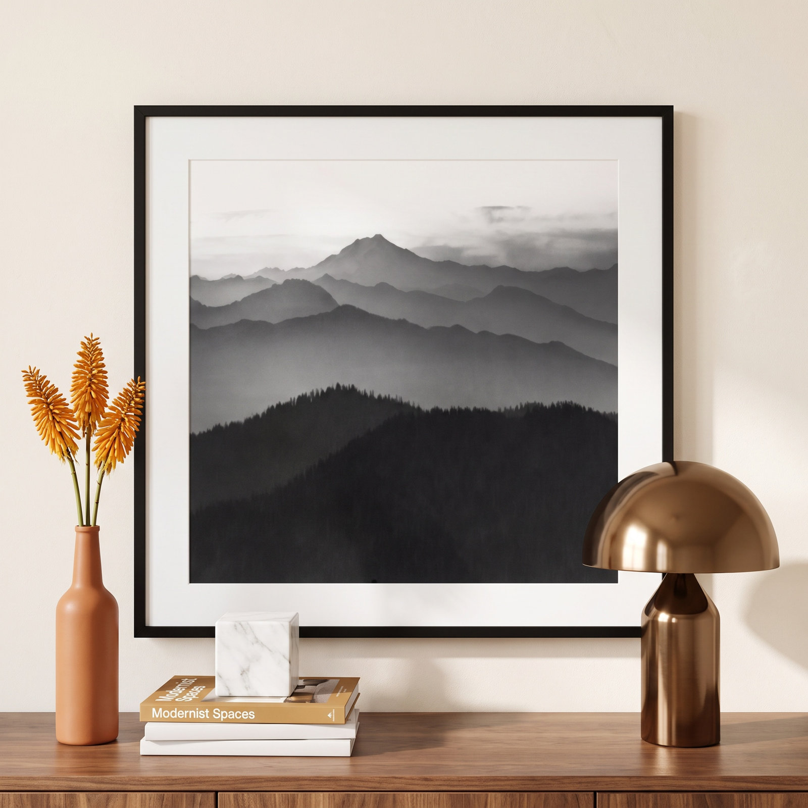 Cascades by Danita Delimont, 23.5" H x 23.5" W x 0.75" D, Black Framed