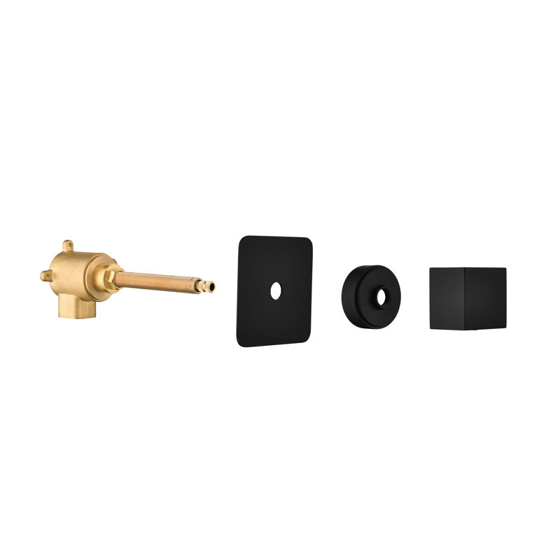 Régulateur de volume de douche réglable - laiton, corrosion et rouille, noir mat, 3,4 po x 2,14 po, facile à installer, soupape de contrôle principal de 3/4 po, résistance, preuve,