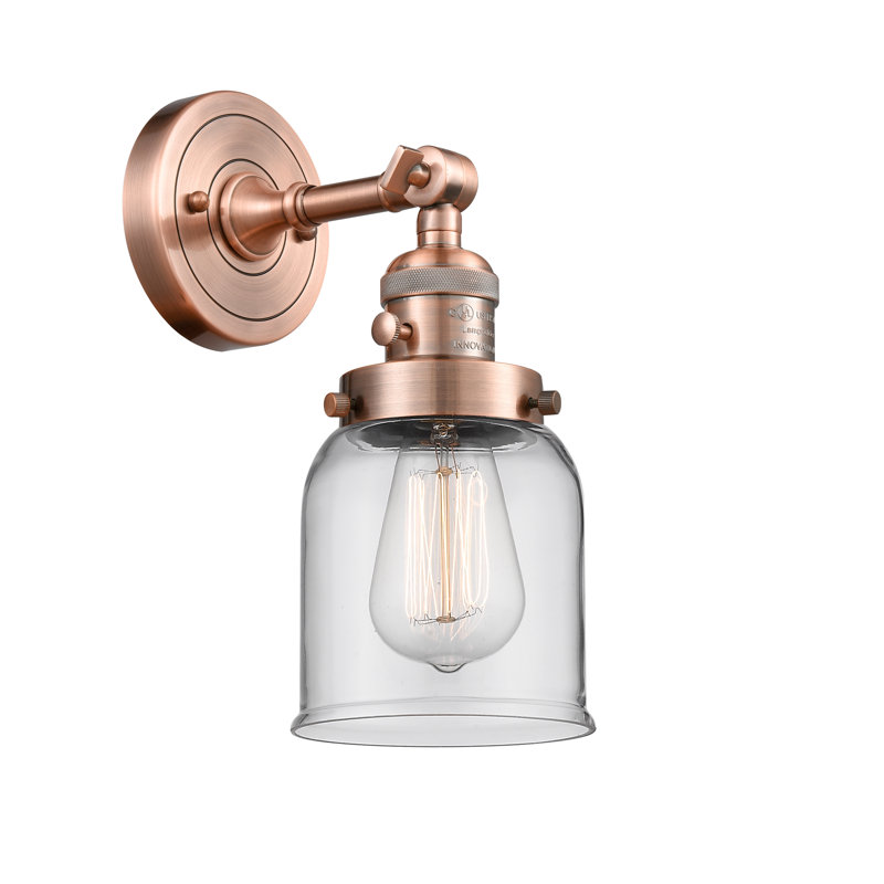 Bell - 1 Light 5" Sconce, 3.5 Watt Vintage LED Bulb, Clear, Antique Copper