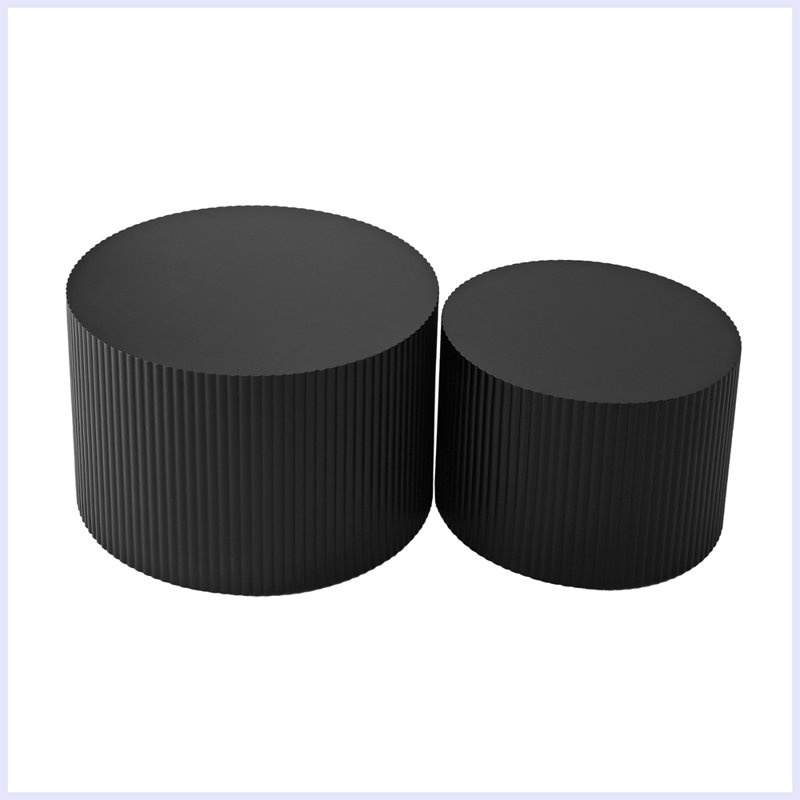 Ensemble de tables basses gigognes Wave, Noir, noir, noir, noir