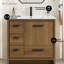 Meuble-lavabo autoportant de 36 po en chêne brun avec comptoir d'évier Virage-119665082