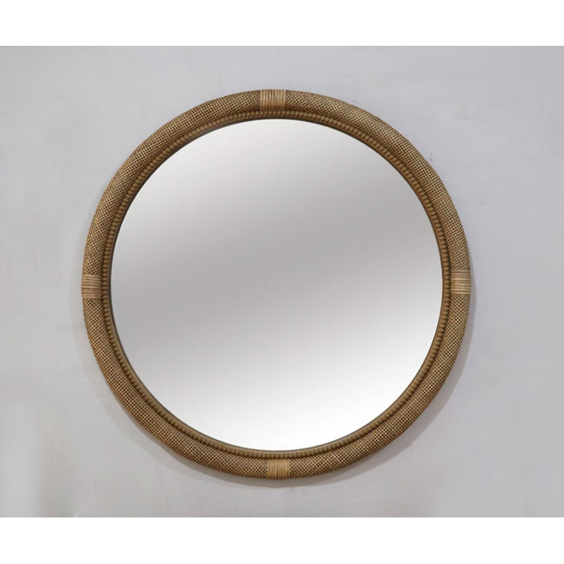 Miroir rond en rotin 31,9 po