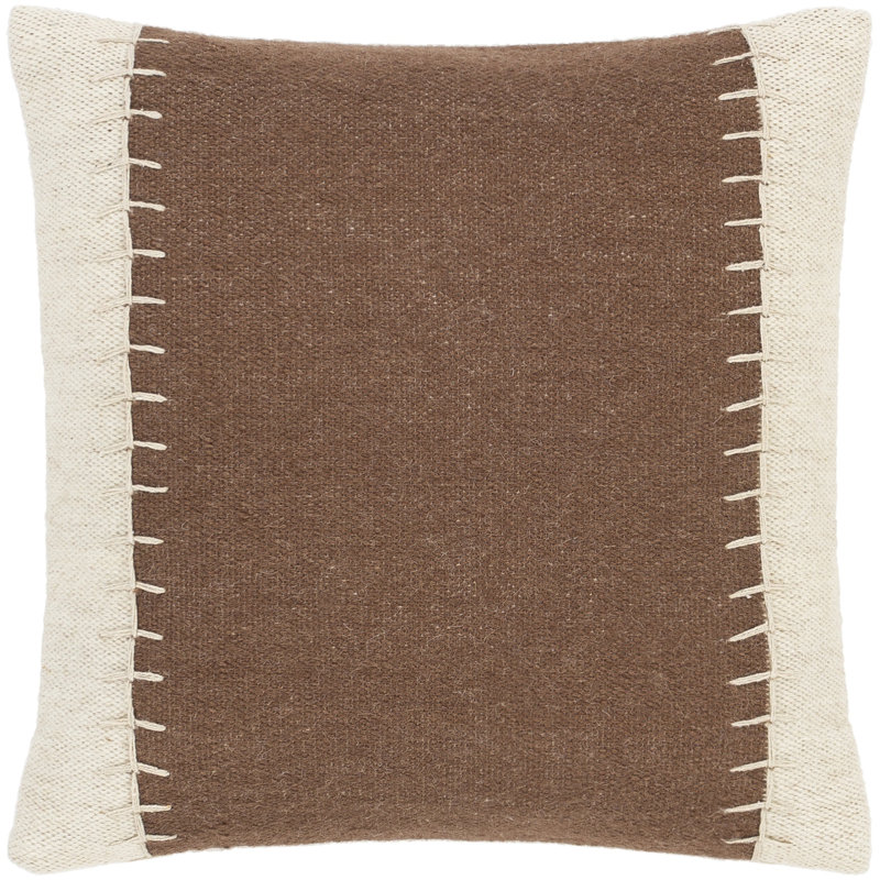 Coussin 100% coton Nolea, Brun, Duvet
