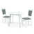 Table blanche avec chaises gris clair