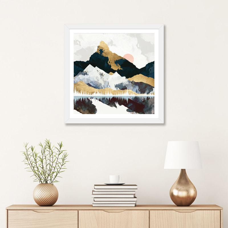 Hiver - impression, Encadré par un papier blanc, H 24 po x l 24 po x p 1 po
