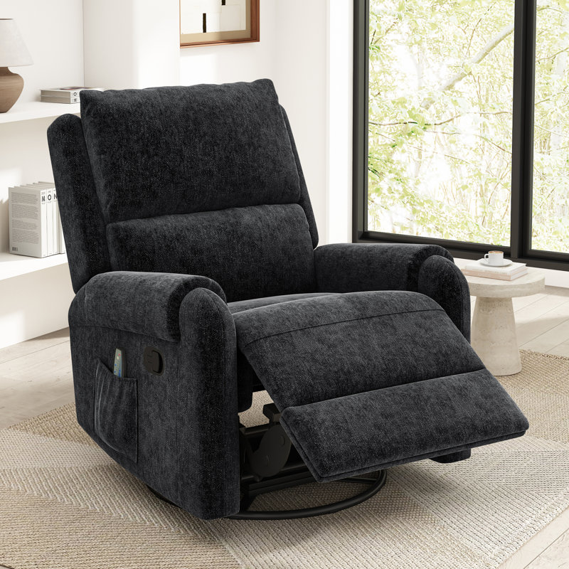 Fauteuils inclinables multifonctionnels en chenille noire pour le salon moderne et la chambre de bébé