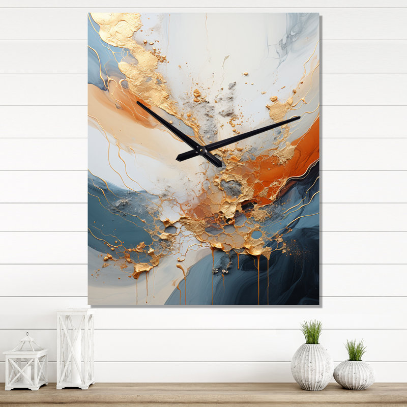 Brookside - Horloge murale peinture abstraite, Petit