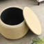 Natural Storage 2 In 1 - 25.5X25.5X14.5 Inches, Handmade With Plastic Upholstery, Sumptuous Fabric, Can Be Used As Or Seat, 23Lbs Weight, No Assembly Required Colour, Works End Table & 250Lbs Capacity,