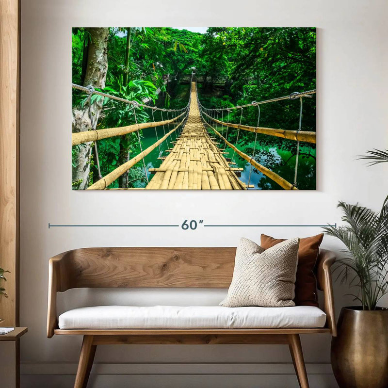 Pont en bambou Lilie Sipatan River, H 34 po x l 51 po