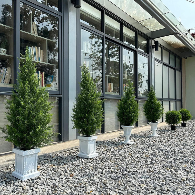 Cyprès de forêt artificiels pour la maison, le salon et le patio, H 82,68 po x l 19,69 po x P 19,69 po