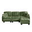 Canapé en forme de L en chenille avec 4 coussins, repose-pieds mobile et garniture capitonnée matelassée de conception ergonomique, canapé à assise profonde facile à assembler pour le salon, le bureau, un appartement, vert-133931566-133931569