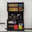 Armoire de cuisine, 71 po, noir moderne: plateau pour micro-ondes, tablettes réglables, 6 portes 1 tiroir | Panneau de fibres à densité moyenne E1 | Peinture UV