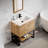 Azai 30'' Modern Single Bathroom Vanity with Ceramic Sink Top, Faucet, Open Shelf, Metal Frame-517339627