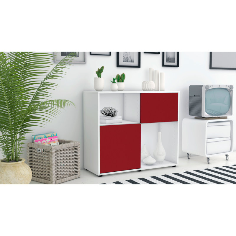 Ramsell 92cm Sideboard, White/Red
