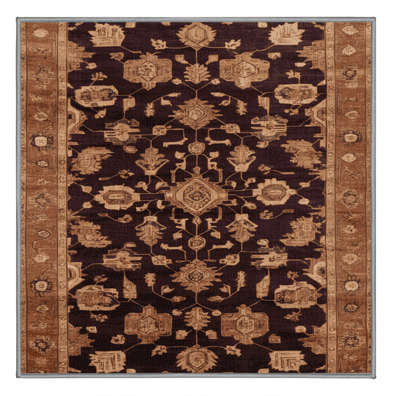 Tapis brun lavable à la machine, Carré 4 pi