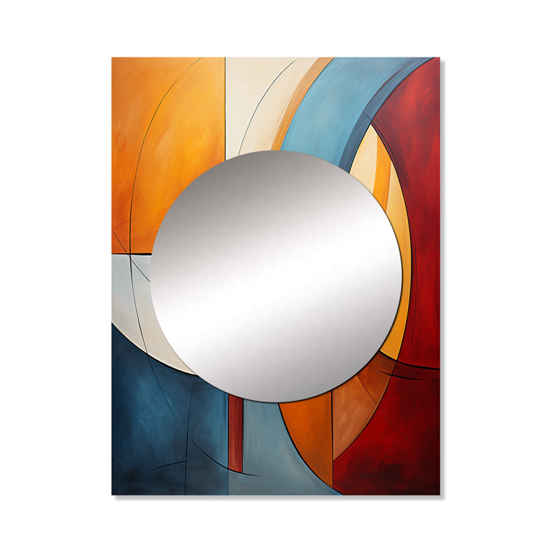 Pasiak Cubism Geometric Form I - miroir décoratif cubique, miroir mural moderne, impression d'art en métal, 40 po x 30 po