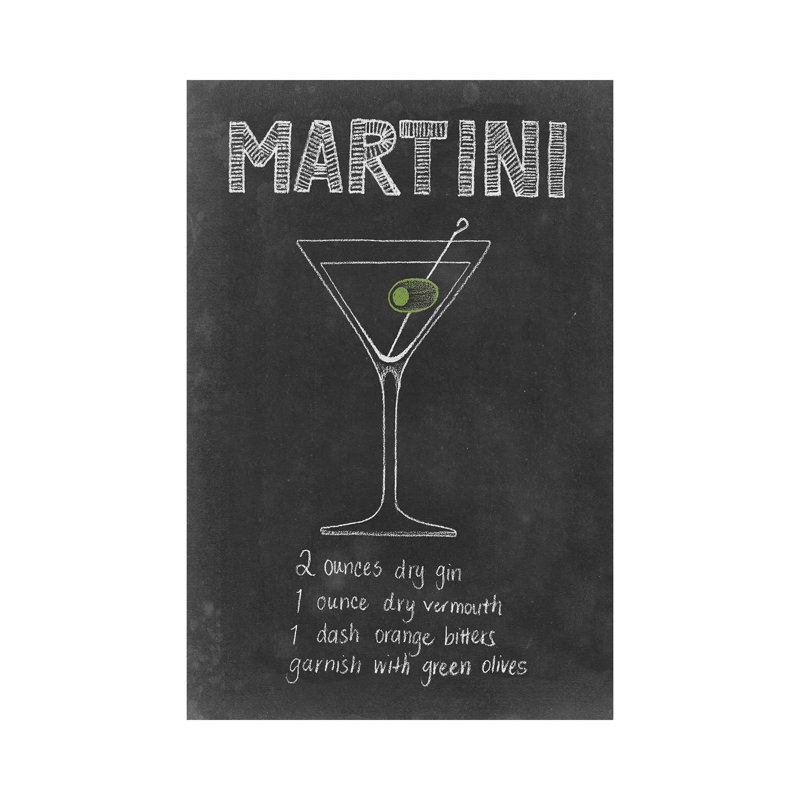 Chalkboard Cocktails Collection VI by Grace Popp - Wrapped Canvas Painting, 20.32 cm H x 30.48 cm W