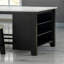 Ensemble de table de salle à manger noir avec tablettes latérales et tabourets ultra-brillants 3 pièces