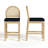Wooden Bar Stools With Natural Rattan Back (Set Of 2)-2005793141