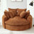 Boneless Round Sofa with 8 Throw Pillows-1620749615