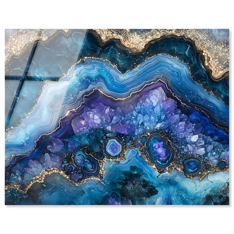 Géode bleue galactique II, art de la géode bleue par Art Remedy, prêt à être accroché, H 20 po x l 24 po