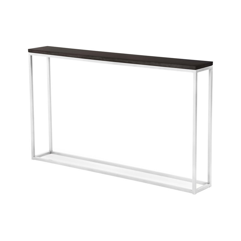 Chaplin 54'' Solid Wood Top Console Table, Glacier White, Raven