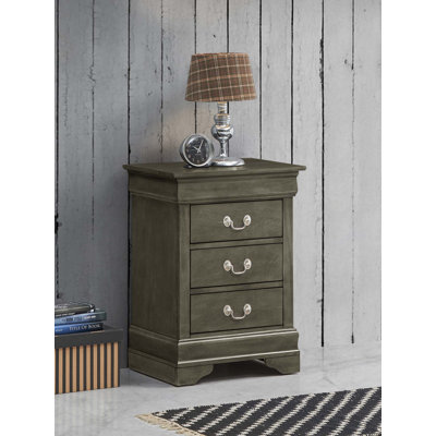 Citronelle Nightstand with 3 Drawers Bed Side Table Nightstand Bedroom End Tables