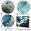 «Blue and Gold Abstract Hurricane I - Storms», ensemble d'art mural sur toile-1591301389-1591301386