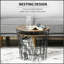 Ensemble de 2 tables de bout, tables gigognes avec rangement, tables d'appoint rondes avec plateau amovible pour salon, chambre à coucher
