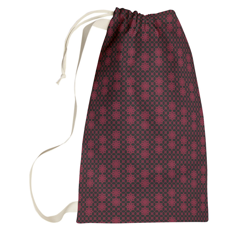 Sac à linge en treillis, Petit (H 64 po x l 20 po x P 1,5 po), Rouge/noir