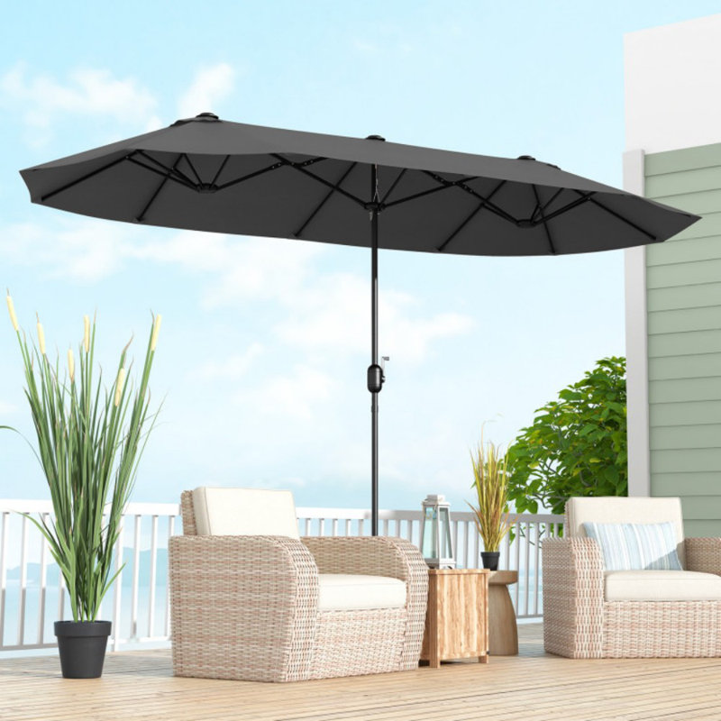 1/2 patio umbrella Kozyard 10' Offset Cantilever Hanging Patio Umbrella Large Market Style for Outdoor Balcony Table or Large Garden Terrace (Blue) main image 0