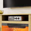 Meuble télé moderne avec foyer pour téléviseur de 80 po ou moins, centre de divertissement cannelé avec foyer électrique, meuble média pour salon-395614064