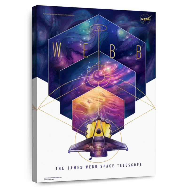 Oberle James Webb Space Telescope Poster, 36" H x 24" W