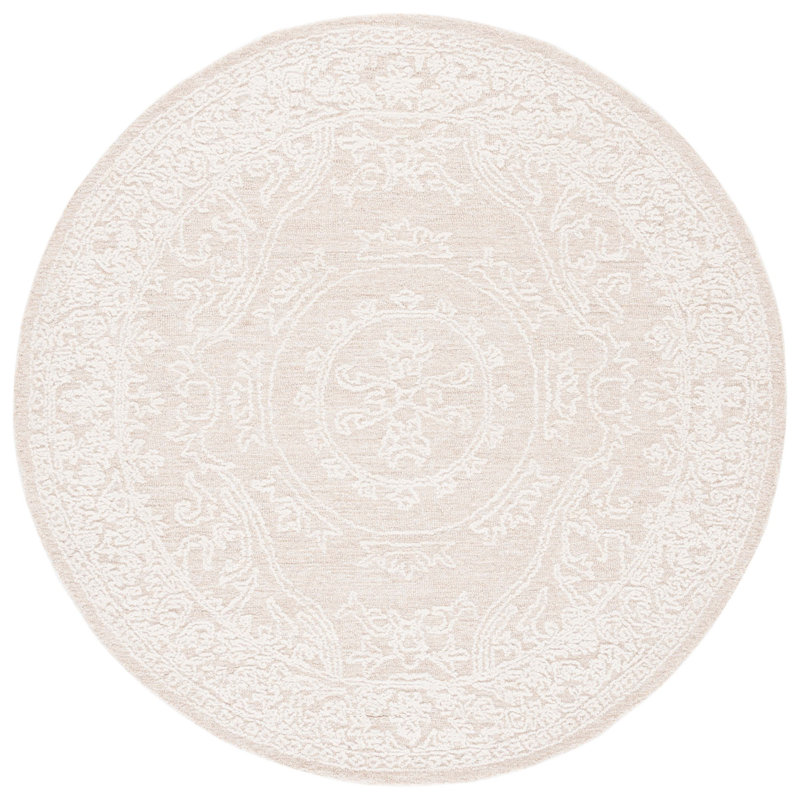 Abstract Hand Tufted Wool Oriental Rug, Round 6'