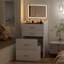 Tabouret de rangement large en bois blanc pour commode H 48,9 po x P 15,9 po x l 23,8 po