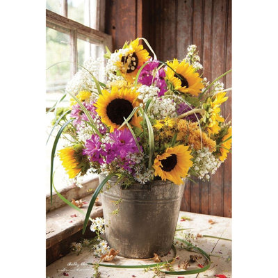  Hoover, Irvin Gallery Wrapped Canvas Art Titled: Wildflowers in Bucket
