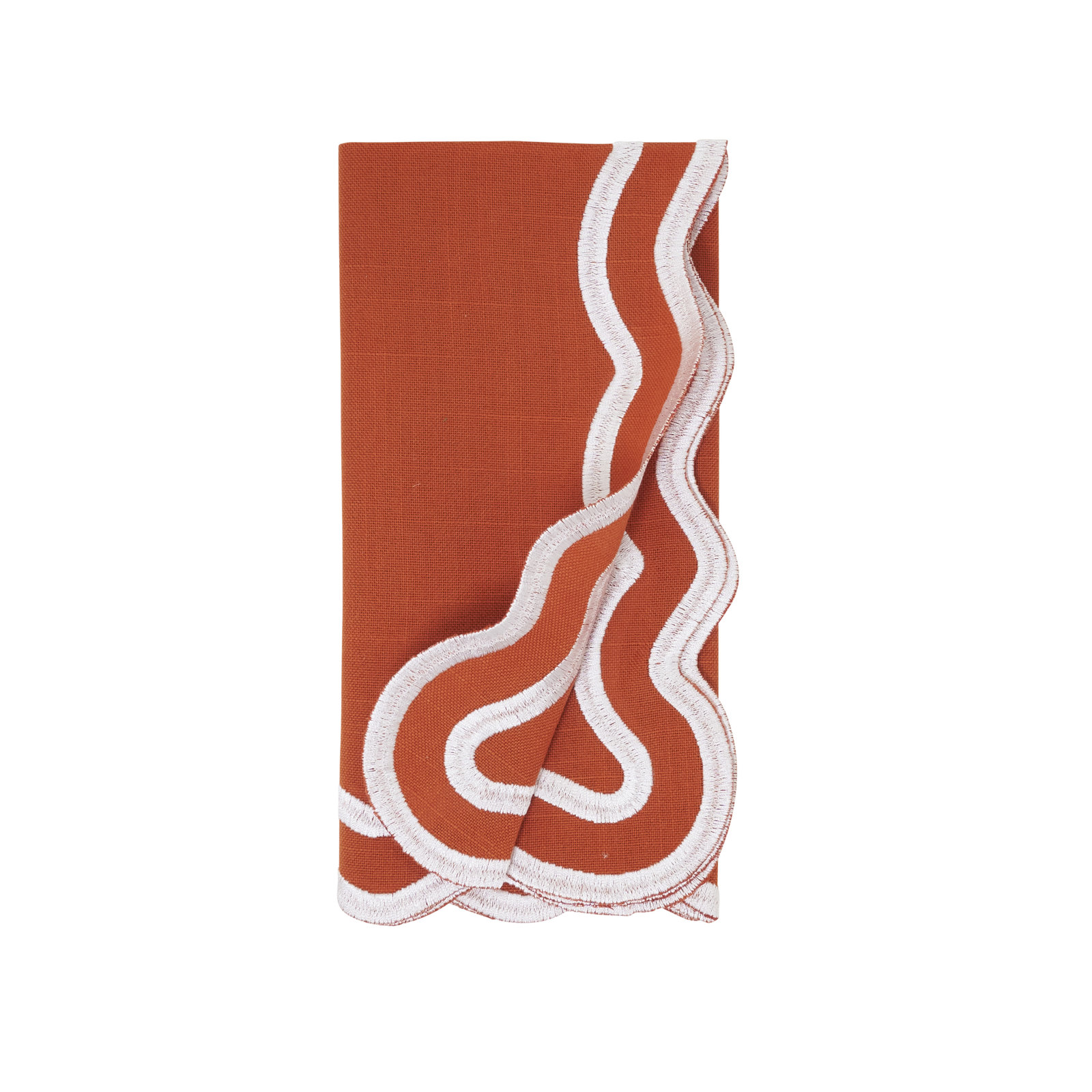 Scalloped Cotton Napkin, Pumpkin