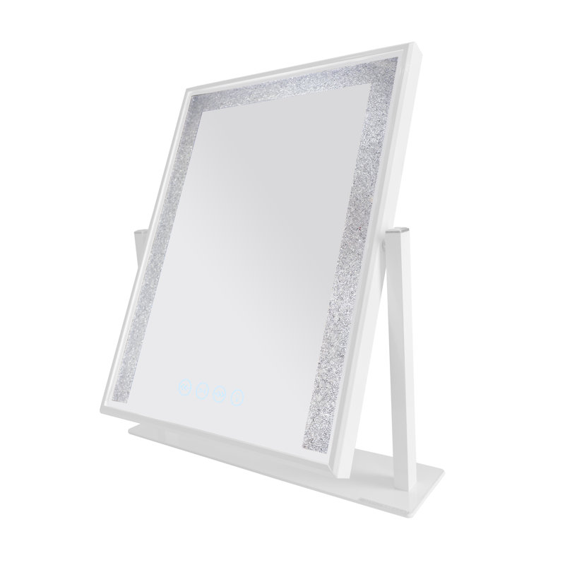 Arham Freestanding Mirror with Shelves, White