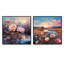 Thistle Flower Field Sunset - lot de 2 collages carrés-485392277-485391979