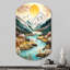 «Snow Covered Mountain Peaks I - Cylinder Landscape Japon Art mural, reproduction de sculpture murale asymétrique en métal-110483418