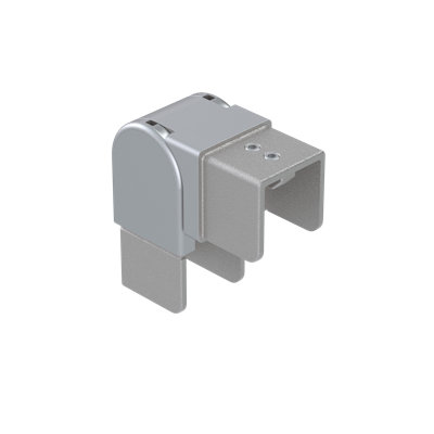 40 mm Square Caprail Vertical Adjuster, Brushed Stainless