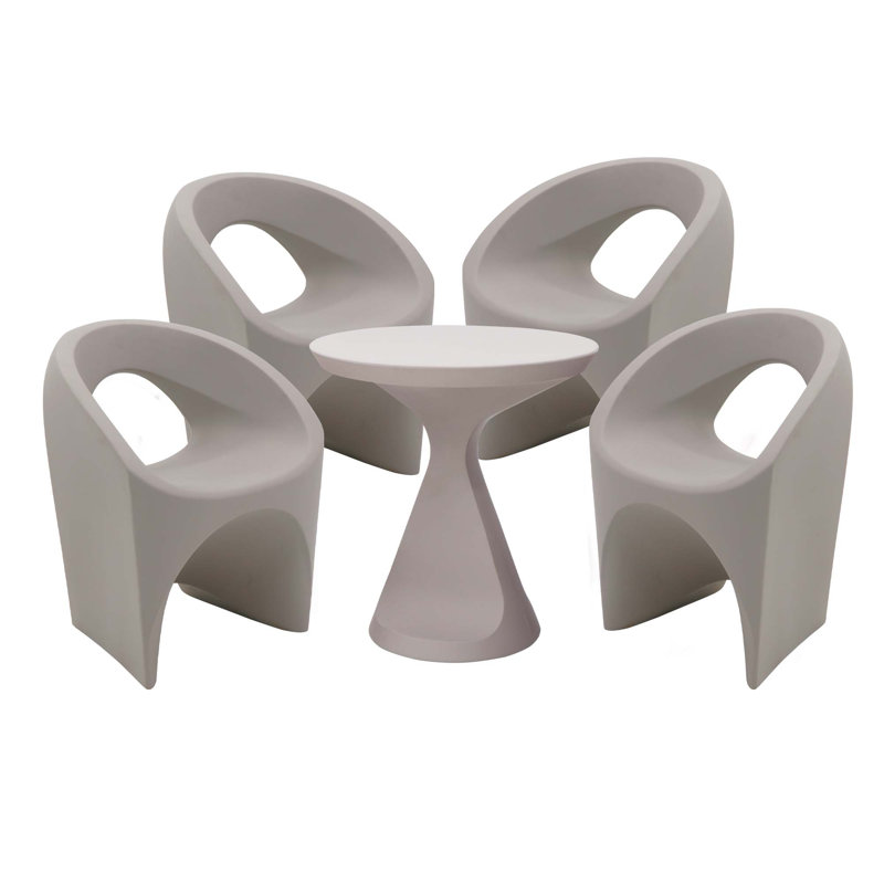 Tramontina Jet 5 Pcs. Polyethylene Lounge Set, Grey, Grey
