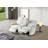 Elegant Upholstered Tweed Fabric Dual Power Recliner Loveseat Sofa With Cup Holder & Storage Console-775101861
