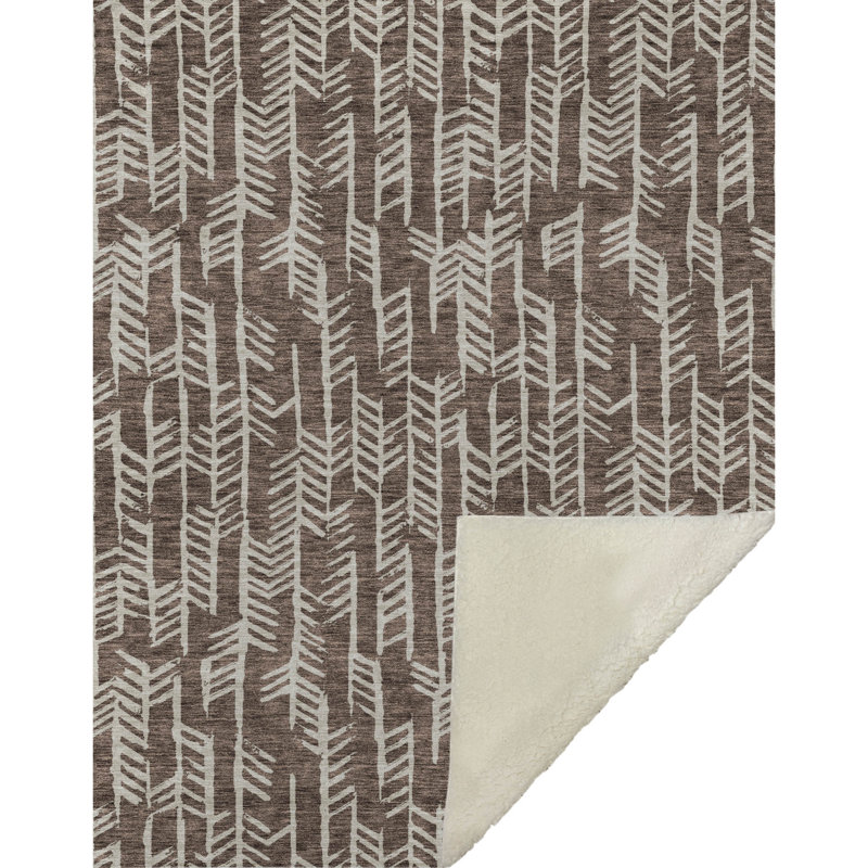 Jeté Sherpa ASB906, Chevrons, Brun