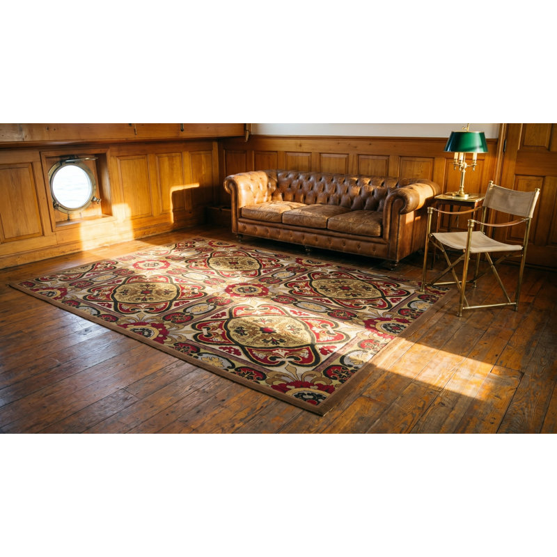 Tapis ivoire crème à motif floral européen ivoire antique